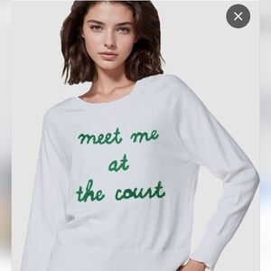 Jane & Delancey Meet Me At The Court Tennis Pickleball Crew Neck Top Xl New